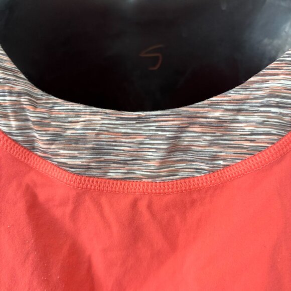Lucy Power Ruched Coral Tank Top, Size M – Built-In Bra, Activewear - Picture 2 of 8